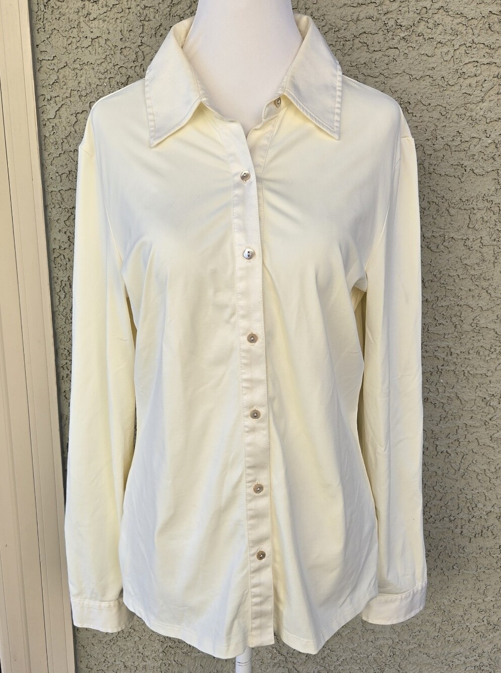 J. McLaughlin Cream Button-Down Shirt